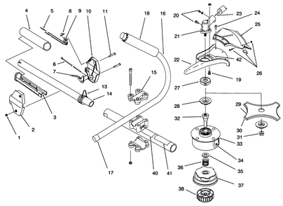 Boom And Trimmer Assembly Diagram and Parts List for 51918 990000001 - 999999999 Toro Trimmer
