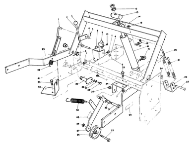 Parking Brake & Lift Frame Assembly Diagram and Parts List for 30718 2000001 - 2999999 Toro Lawn Tractor