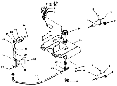Throttle Choke And Fuel Controls Diagram and Parts List for 41-20OE03 2000001 - 2999999 Toro Lawn Tractor