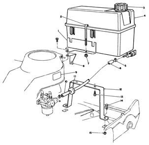 Gas Tank Assembly Diagram and Parts List for 22030 0000001 - 0999999 Toro Lawn Mower