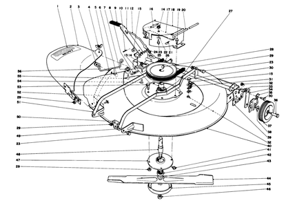 25" Cutter Housing Assembly Diagram and Parts List for 56005 2000001 - 2999999 Toro Lawn Mower