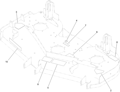 Deck Decal Assembly Diagram and Parts List for 74143 (313000001-313999999)(2013) Toro Lawn Mower