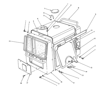 Engine Cover Assembly Diagram and Parts List for 62040 4000001 - 4999999 Toro Generator