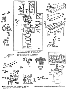 Briggs & Stratton Model No. 191707-0121-01 Diagram and Parts List for 70040 39000001 - 39999999 Toro Lawn Tractor