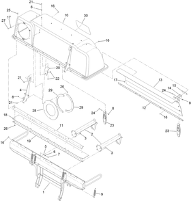 Bagger Hood Assembly Diagram and Parts List for 78560 400000000-999999999 Toro Lawn Mower