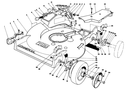 Housing Assembly Diagram and Parts List for 22525 8000001 - 8999999 Toro Lawn Mower