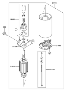 Starter Assembly Diagram and Parts List for 74416 (250000001-250005000)(2005) Toro Lawn Mower