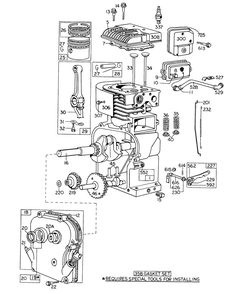 Engine Model No. 130292 Type 0159-06 Briggs & Stratton Diagram and Parts List for 58220 5000001 - 5999999 Toro Tiller
