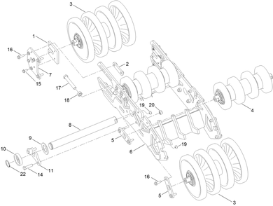 Chassis Assembly Diagram and Parts List for 25429E  Toro Lawn Tractor Accessories