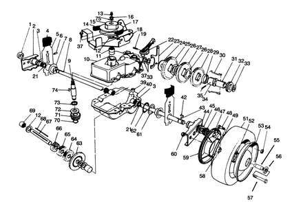 Gear Case Assembly Diagram and Parts List for 22040 4900001 - 4999999 Toro Lawn Mower