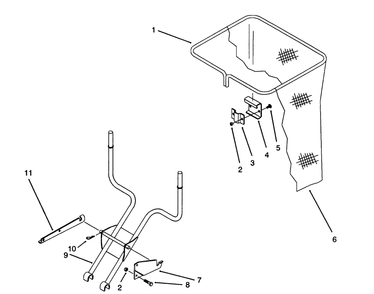 Bag & Frame Assembly Diagram and Parts List for 79301 3900001 - 3999999 Toro Lawn Tractor Accessories