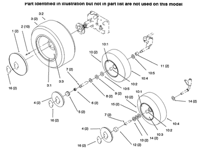 Wheels And Tires Diagram and Parts List for 73502 6900001 - 6999999 Toro Lawn Tractor