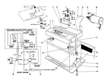 12 Volt Starting Motor Kit 42-3370 (Optional) Diagram and Parts List for 38160 7000001 - 7999999 Toro Snow Blower