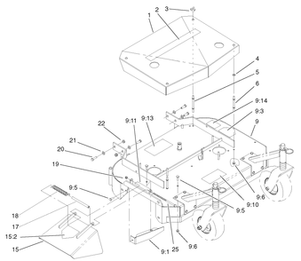 Deck Assembly Diagram and Parts List for 30194 (220000001-220999999)(2002) Toro Lawn Mower