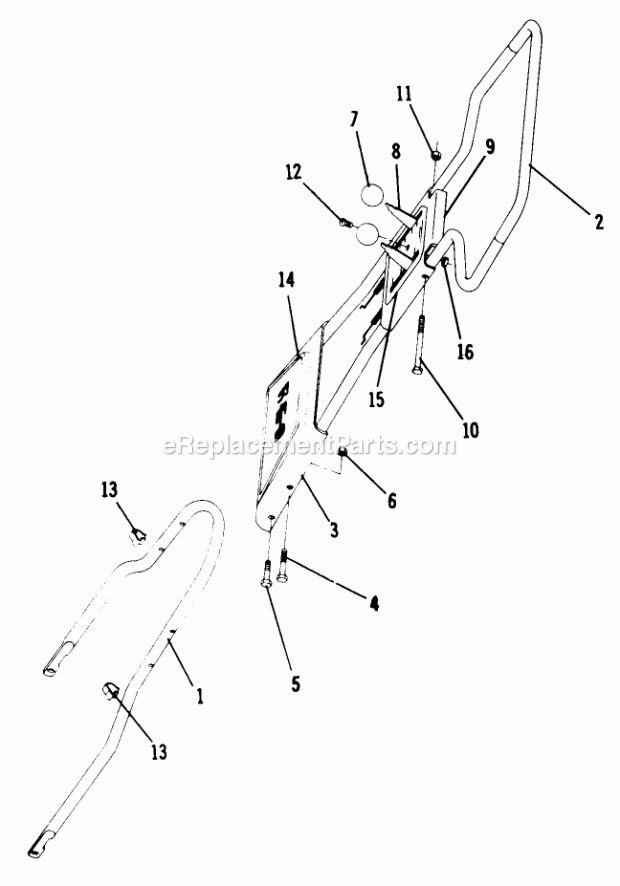 Handle Assembly Diagram and Parts List for LL-217 1968 Toro Lawn Mower