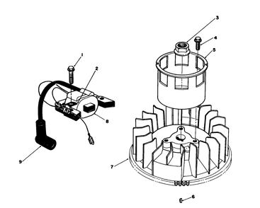 Magneto & Flywheel Assembly (Model No. Vml0-5) Diagram and Parts List for 20926B 2000001 - 2999999 Toro Lawn Mower