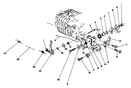 Governor Assembly (Model No. 47pg6) Diagram and Parts List for 22025C 7000001 - 7999999 Toro Lawn Mower