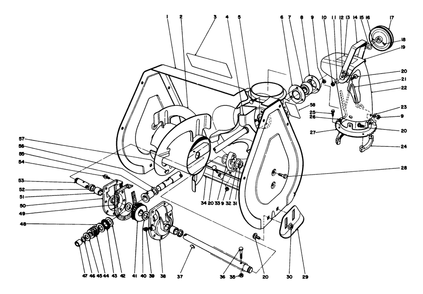 Auger Assembly Diagram and Parts List for 38052 6000001 - 6999999 Toro Snow Blower