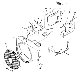 Blower Housing Assembly Diagram and Parts List for 74140 49000001 - 49999999 Toro Lawn Tractor