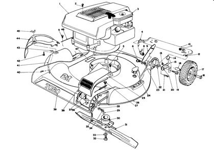 Housing And Engine Assembly Diagram and Parts List for 16255 3000001 - 3999999 Toro Lawn Mower