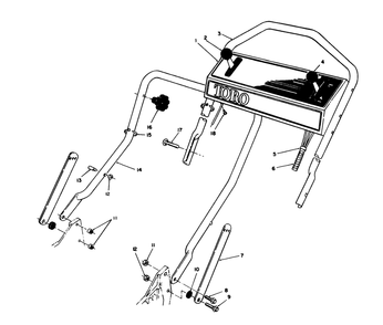 Handle Assembly Diagram and Parts List for 20620 8000001 - 8999999 Toro Lawn Mower