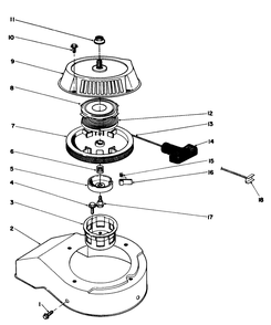 Recoil Starter Assembly (Engine Model No. 47pl0-4, 47pk9-4, 47ph7-4) Diagram and Parts List for 38181 1000001 - 1999999 Toro Snow Blower