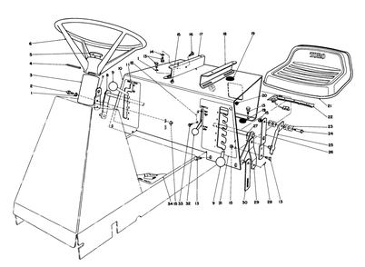Seat & Steering Wheel Assembly Diagram and Parts List for 56138 5000001 - 5999999 Toro Lawn Tractor