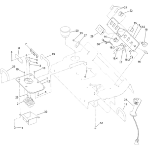 Control Console Assembly Diagram and Parts List for 22530 405540000 - 406499999 Toro Lawn Tractor Accessories