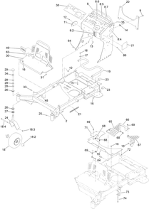 Frame Assembly Diagram and Parts List for 72504TE 412200000 - 414299999 Toro Lawn Mower