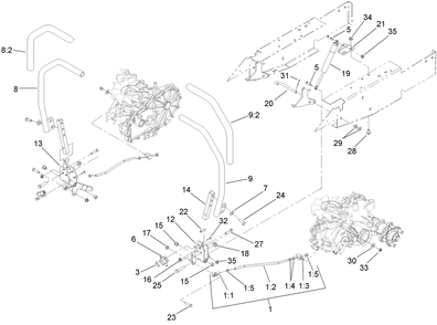 Part Location Diagram of 109-2428 Toro BRACKET-DAMPER