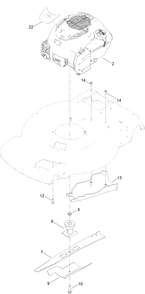 Engine And Blade Assembly Diagram and Parts List for 21766 400000000 - 409999999 Toro Lawn Mower