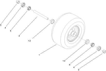 Tire And Wheel Assembly Diagram and Parts List for 74450TE (290000001-290999999)(2009) Toro Lawn Mower