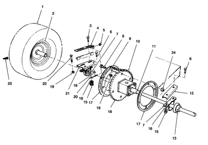 Rear Axle Assembly Diagram and Parts List for 70060 6900001 - 6999999 Toro Lawn Tractor