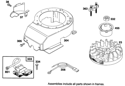 Engine Briggs & Stratton Model 127702-0115-01 Diagram and Parts List for 20908B 4900001 - 4999999 Toro Lawn Mower