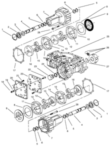 Transmission Eaton Model 781-016 Diagram and Parts List for 74105 79000001 - 79999999 Toro Lawn Tractor