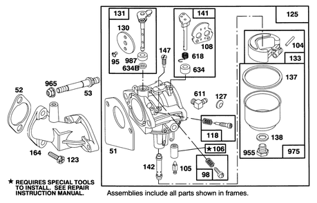 Engine Briggs & Stratton Model 286707-0453-01 Diagram and Parts List for 71184 5900001 - 5910000 Toro Lawn Tractor