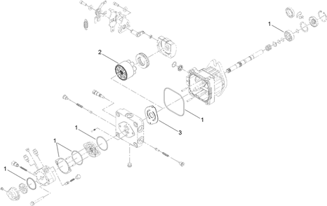 Hydraulic Piston Pump Assembly No. St50957 Diagram and Parts List for 68038G 402350000 - 404319999 Toro Lawn Tractor Accessories