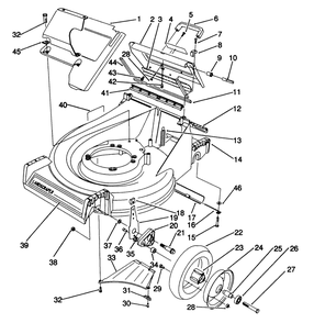 Housing & Wheel Assembly Diagram and Parts List for 22581 1000001 - 1999999 Toro Lawn Mower