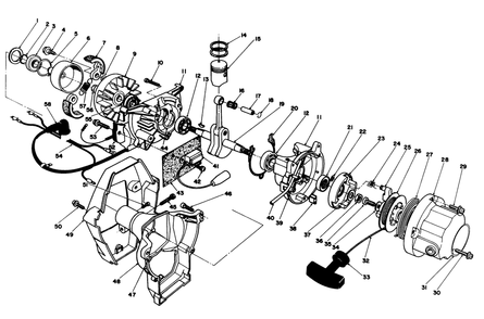 Engine Assembly Diagram and Parts List for 51641 7000001 - 7999999 Toro Trimmer