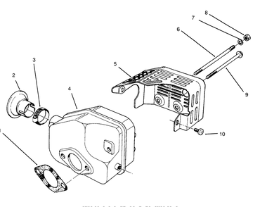 Muffler Assembly (Model No. 47pr4-3) Diagram and Parts List for 22700BC 5900001 - 5999999 Toro Lawn Mower