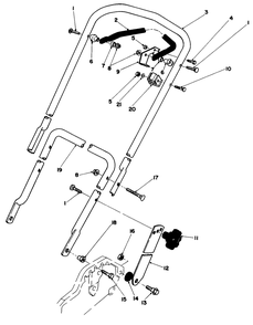 Handle Assembly Diagram and Parts List for 20574 5000001 - 5999999 Toro Lawn Mower