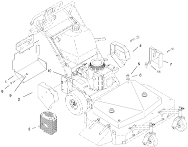 Guards-Belt, Muffler & Rear Discharge Diagram and Parts List for 30184 990001 - 999999 Toro Lawn Mower