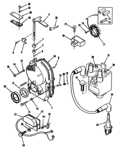 Gearcase And Ignition Controls Diagram and Parts List for 73421 5901047 - 5999999 Toro Lawn Tractor