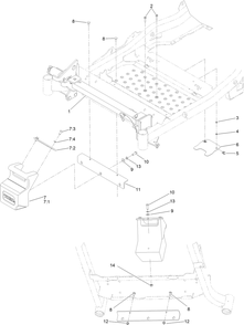 Z Stand And Weight Assembly Diagram and Parts List for 74142TE (316000001-316999999)(2016) Toro Lawn Mower