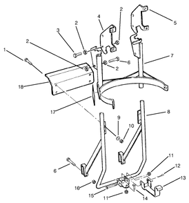 Canister Support Assembly Diagram and Parts List for 79431 590001 - 599999 Toro Lawn Tractor