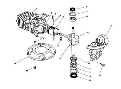 Crankshaft Assembly Diagram and Parts List for 16580 4000001 - 4999999 Toro Lawn Mower