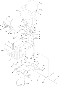 Seat Pan Assembly Diagram and Parts List for 74695 400000000 - 412699999 Toro Lawn Tractor