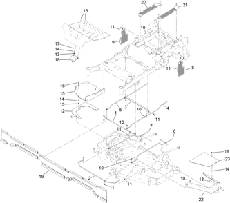 Part Location Diagram of 144-0436 Toro Rod-Support, Lower Lh