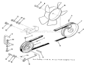 Drive Belt And Pulleys Diagram and Parts List for 31-12KE01 1990 Toro Lawn Tractor