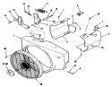 Blower Housing And Governor Diagram and Parts List for 31-12KE01 1990 Toro Lawn Tractor